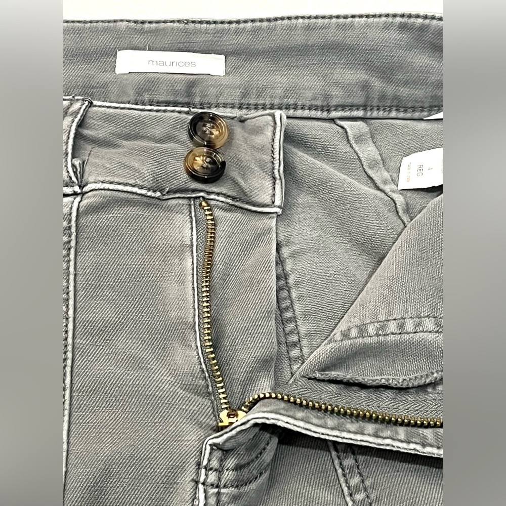 Maurices Women’s Gray Wide Leg Cotton Blend Bottoms with Pockets Casual Pants - Picture 11 of 16